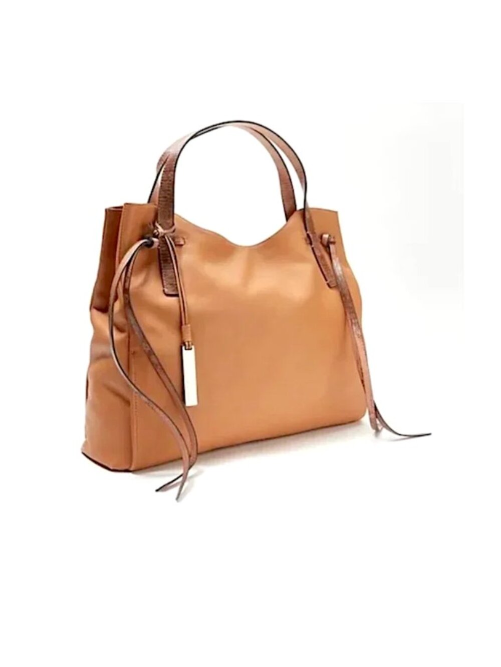 Vince Camuto Leather Rilo Tote Shoulder Tan Bag Dual Lizard Print Top Handles